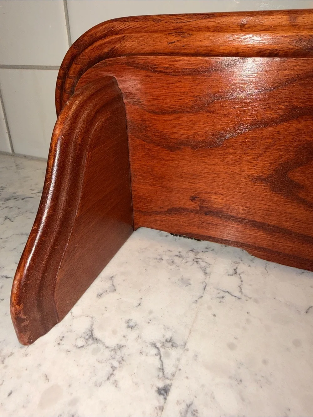 Wooden Bath Caddy in Rich Mahogany Finish